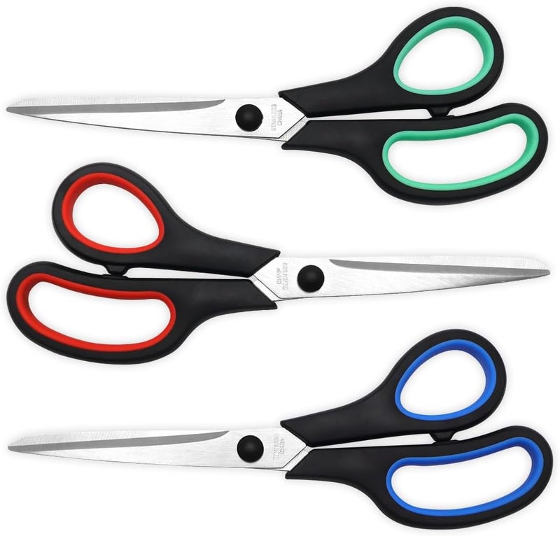VITOLER Scissors All Purpose Heavy Duty,8.5" Kitchen Scissor for Office Home School Craft Sewing Fabric Supplies, High/Middle School Student Teacher, Right/Left Hand - Image 1
